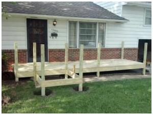 Deck completed adding on the ramp landing and starting the ramps decent.