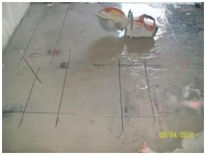 Preinstall cutting of space needed for pipe locations.
